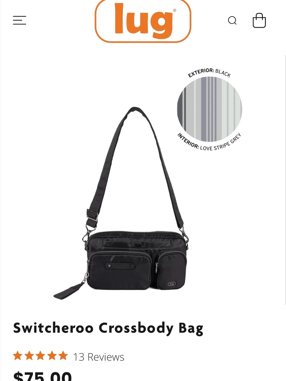 lug Crossbody Bag - Black Switcheroo